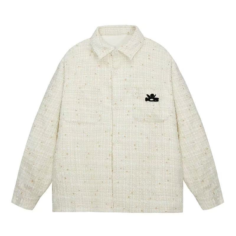 ICONSLAB Tweed Woven Long-sleeve Shirt Jacket