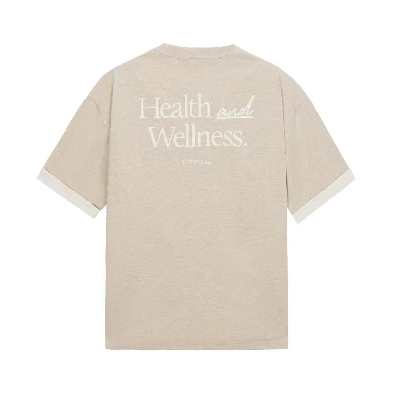 ICONSLAB Fake Two-piece Contrasting Text T-shirt