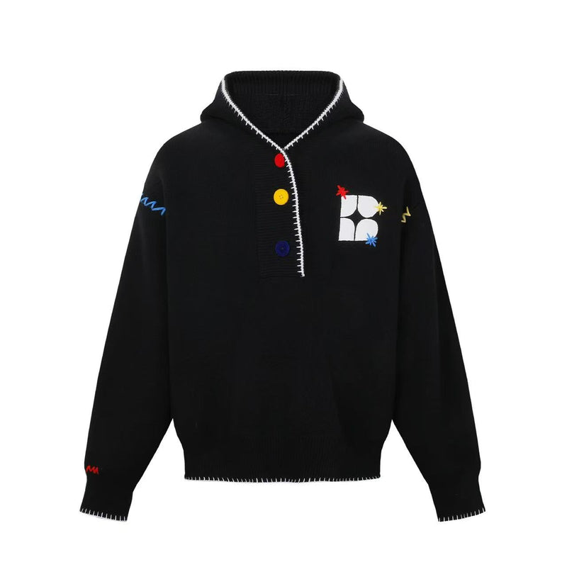 BIPOLAR Hyphenation Patch Embroidered Hooded Sweater