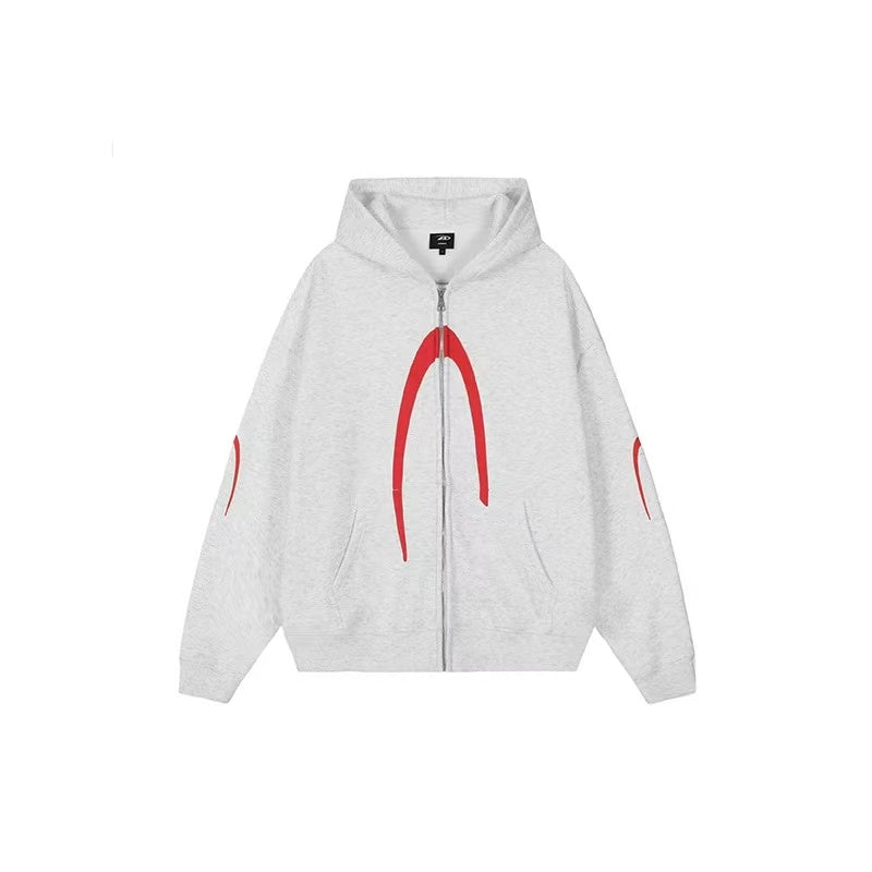 ACHOCK Hip Hop High Street Hooded Zipper Sweatshirt