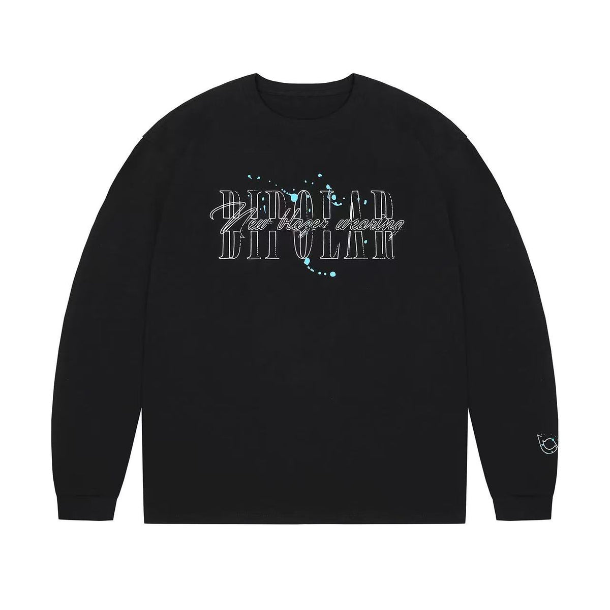 BIPOLAR Ink Print Loose Couple Long-sleeve T-shirt