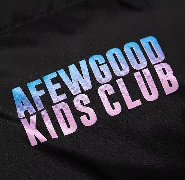 AFGK Embroidery Gradient Handwritten Font Down Jacket