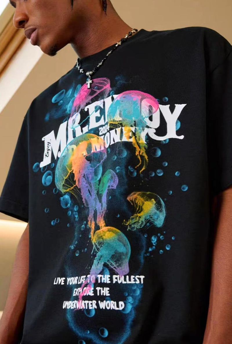 MEDM Gradient Jellyfish Short-sleeved T-shirt