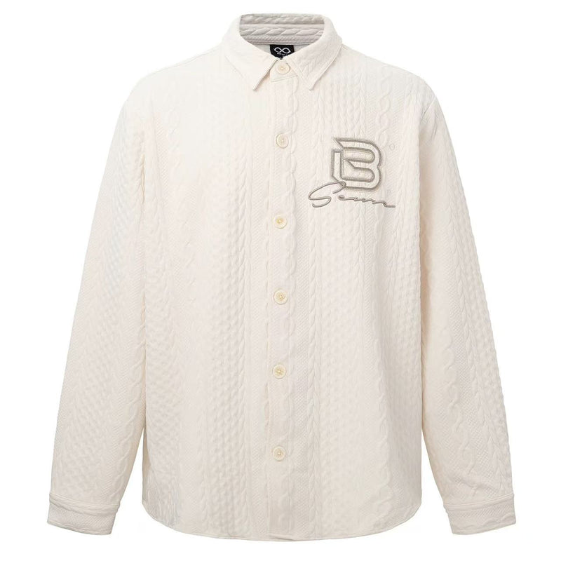 BIPOLAR Logo Printed Textured Long-sleeve Shirts