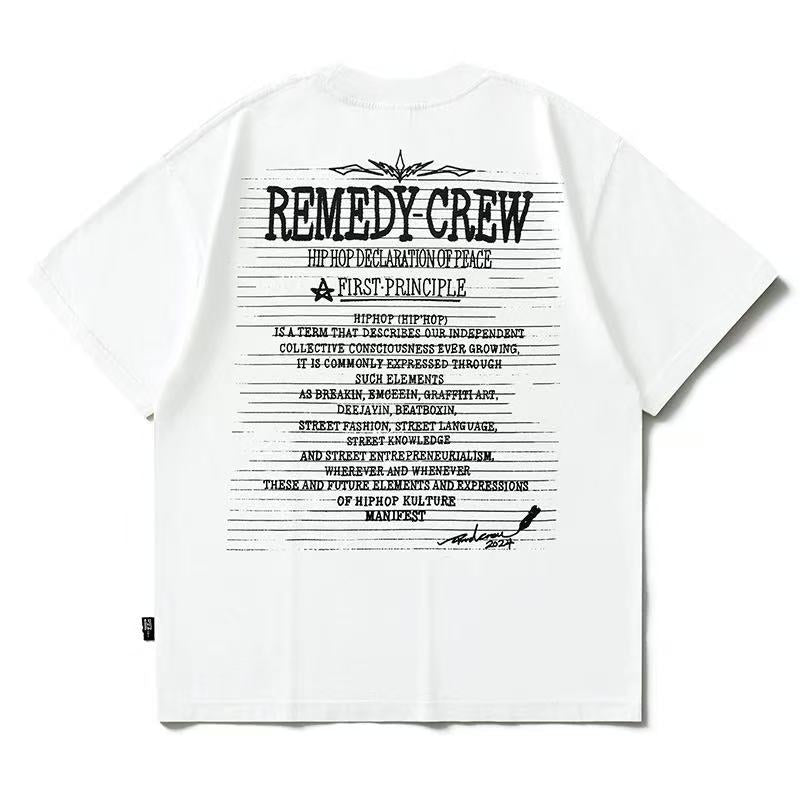 REMEDY Retro Letter Print Short-sleeve T-shirt