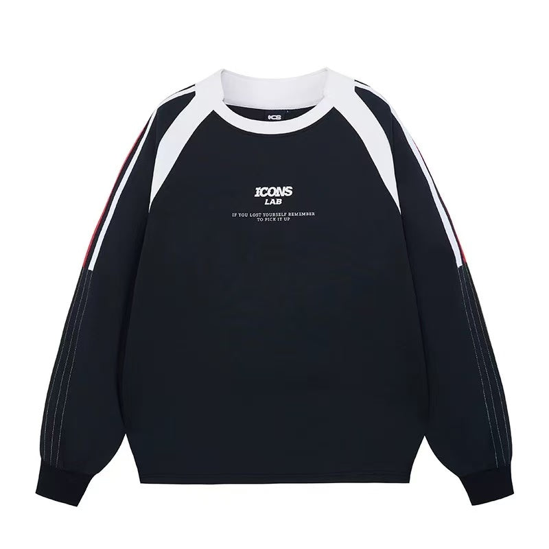 ICONSLAB Racing Collar Air Layer Contrast Dyed Woven Sweatshirt