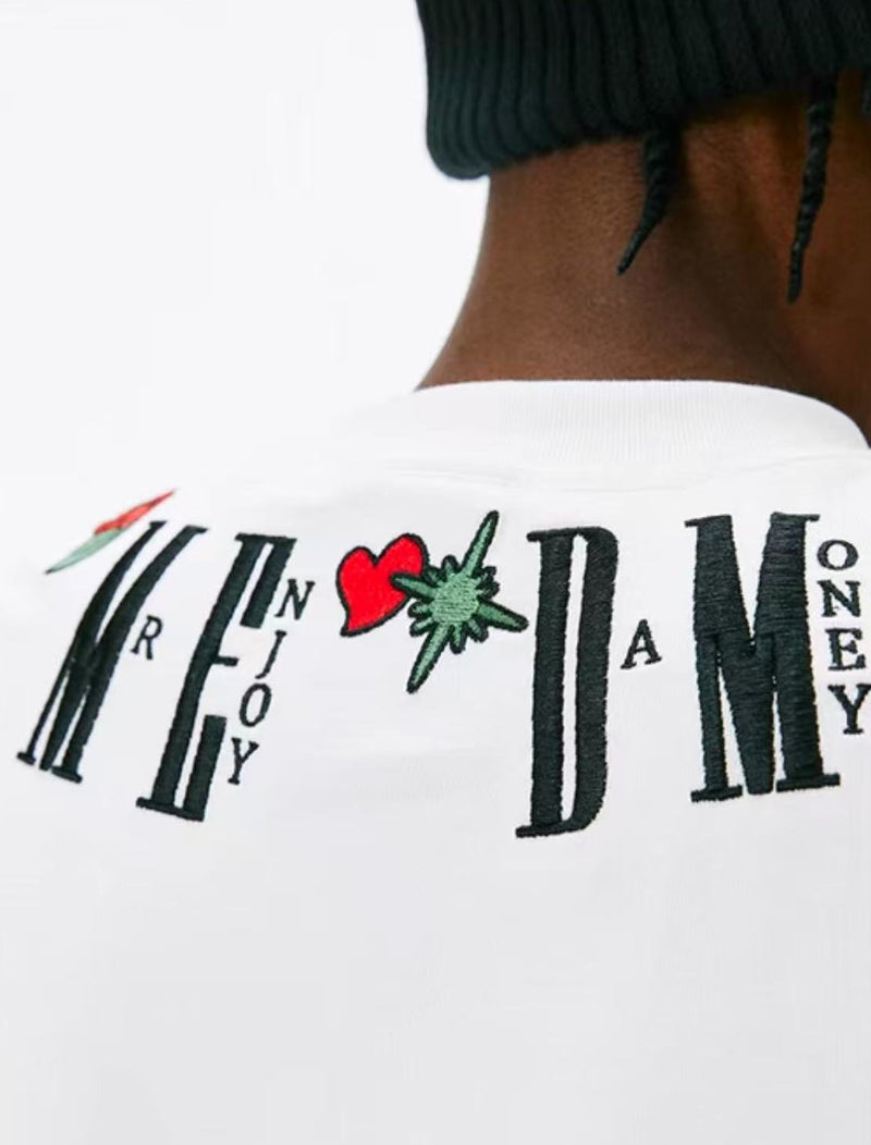 MEDM Necklace Embroidered Short-sleeve T-shirt