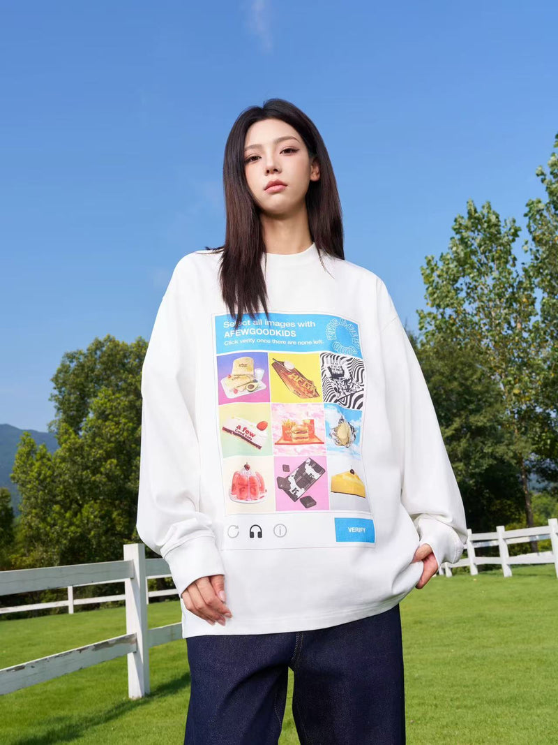 AFGK "Fast food and slow life" Washed long-sleeved T-shirt