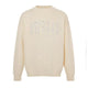 BIPOLAR Patch Embroidered Round Neck Pullover Sweater