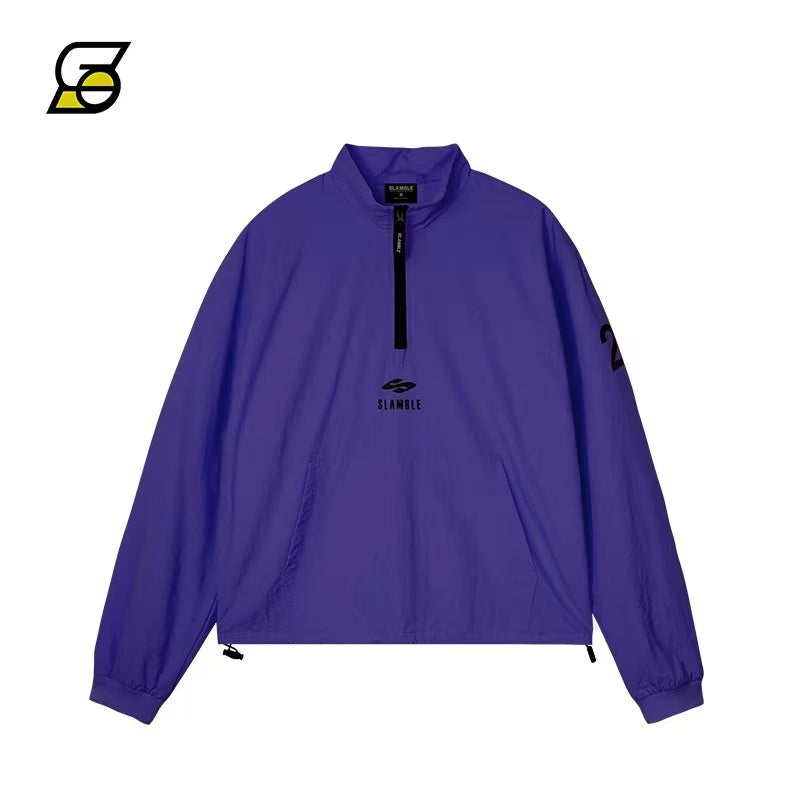 SLAMBLE Lightweight Woven Half-zip Casual Sport Jacket