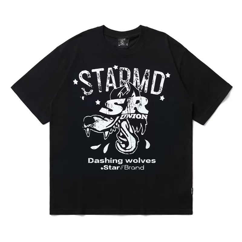 REMEDYxSTA Jackal Print Short-sleeve T-shirt