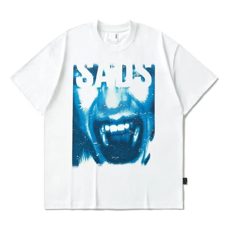 REMEDY Devil Roar Print Washed Short-sleeve T-shirt