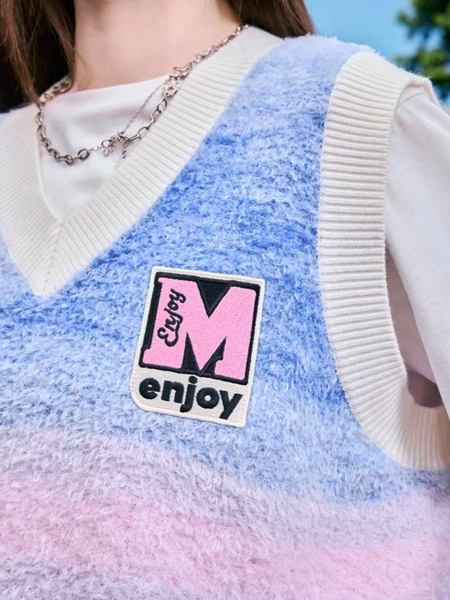 MEDM Colorful Striped Sweater Vest