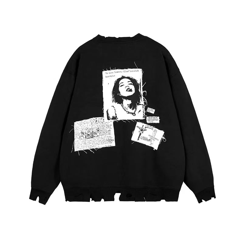 ICONSLAB Portrait Round Neck Sweatshirt
