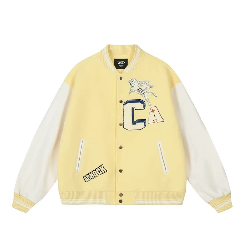 ACHOCK Simple Campus Baseball Jacket