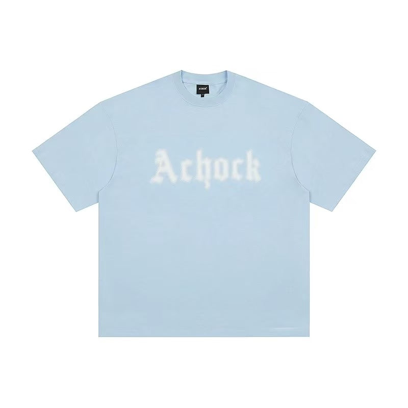 ACHOCK Simple Dot Logo Blur Printed T-shirt