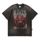 REMEDY Devil Roar Print Washed Short-sleeve T-shirt