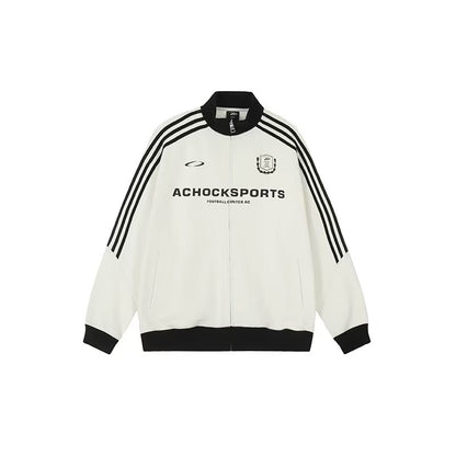 ACHOCK Stand Collar Color Matching Zipped Jacket