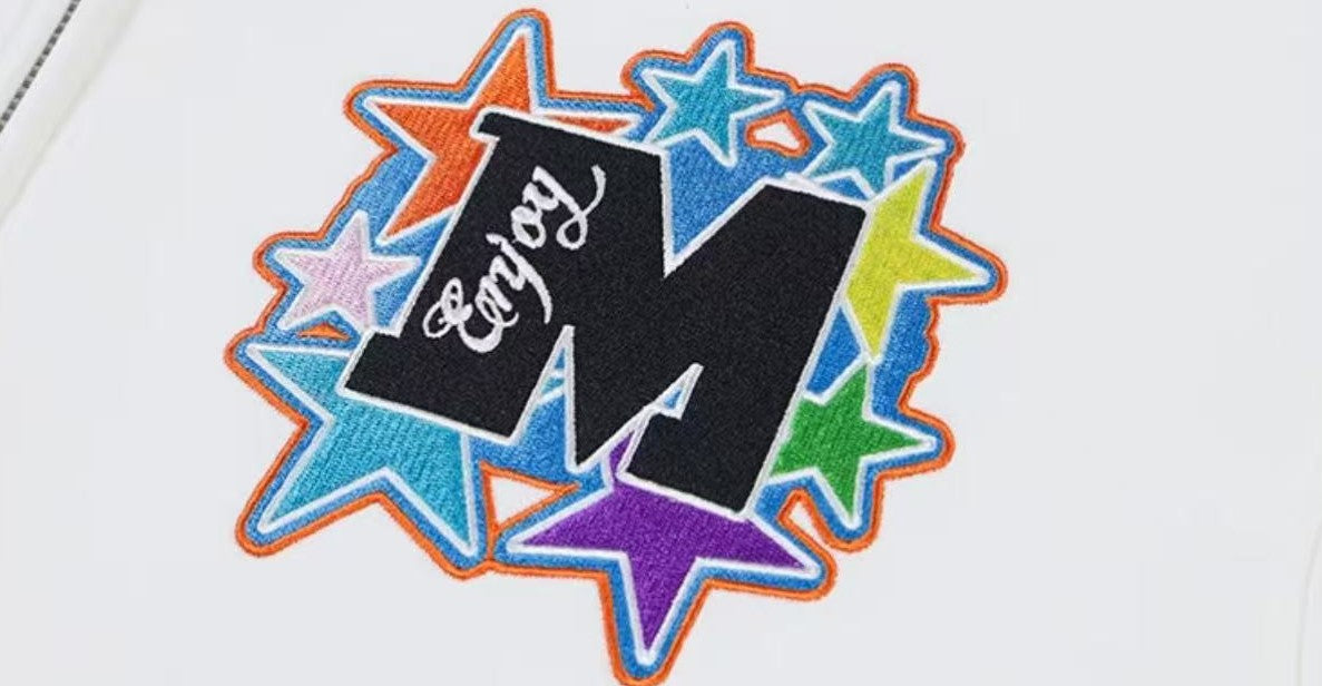 MEDM Blooming Star Embroidered Zipper Hoodie