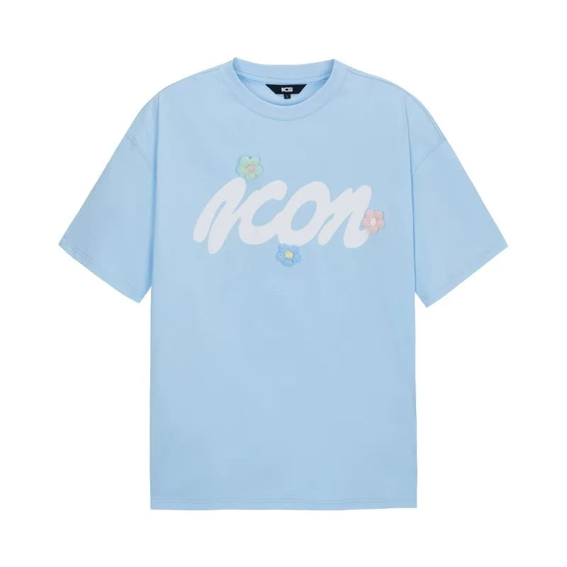 ICONSLAB 3-D Woolen Flower Logo T-shirt