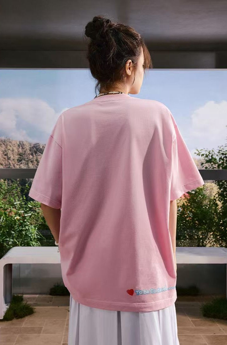 MEDMxNewmasus Butterfly Floral Print Short-sleeved T-shirt