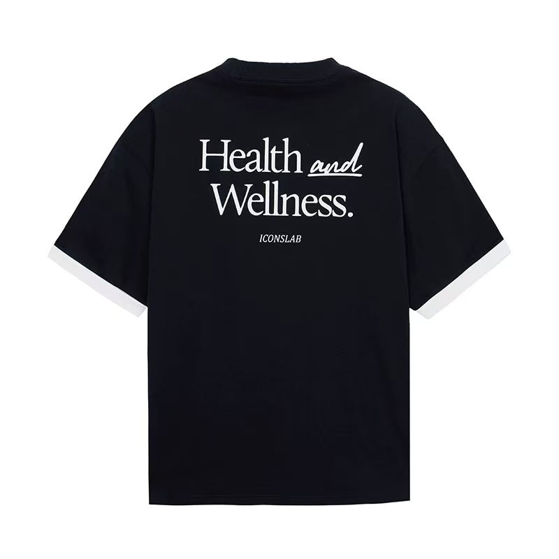 ICONSLAB Fake Two-piece Contrasting Text T-shirt