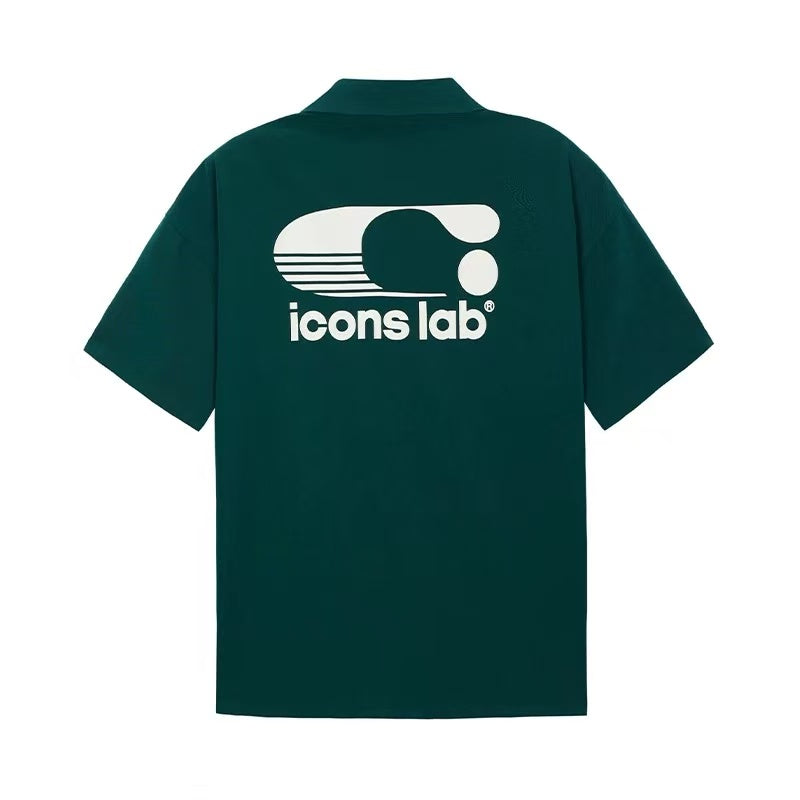 ICONSLAB Cuban Collar C-label short-sleeved Shirt