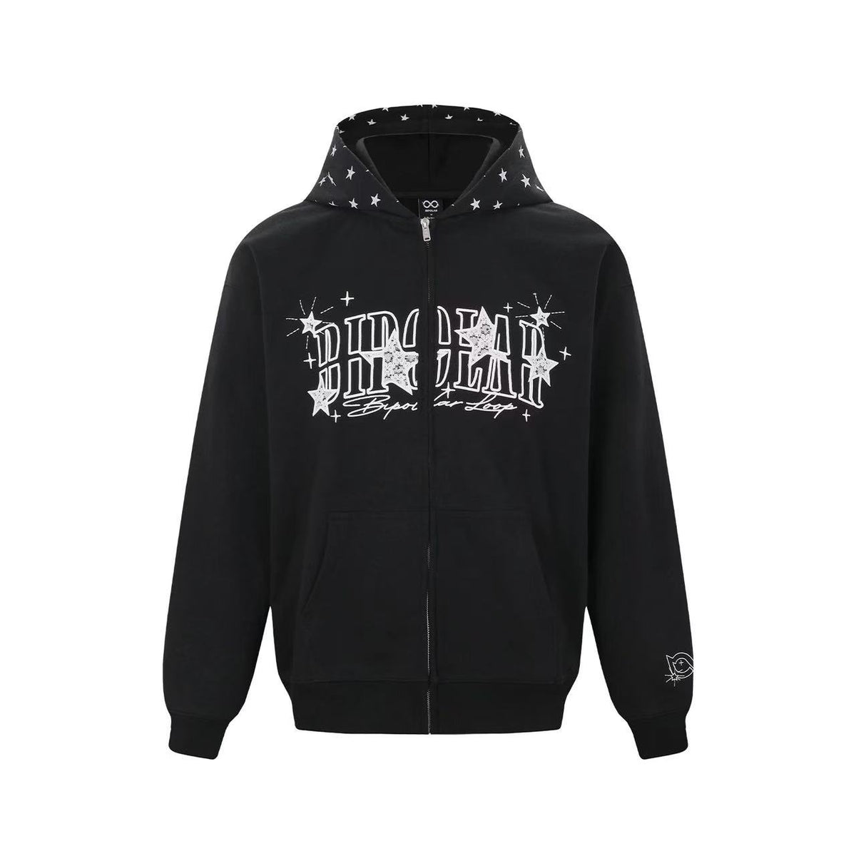 BIPOLAR Star Hooded Cardigan Sweatshirt