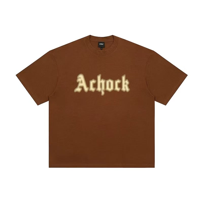 ACHOCK Simple Dot Logo Blur Printed T-shirt