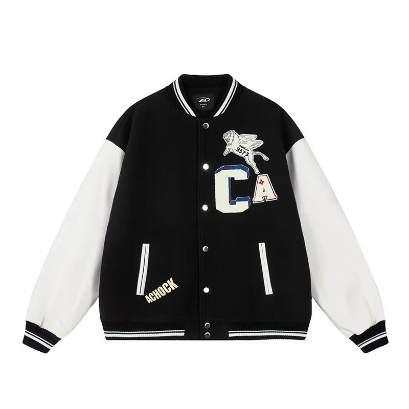 ACHOCK Simple Campus Baseball Jacket