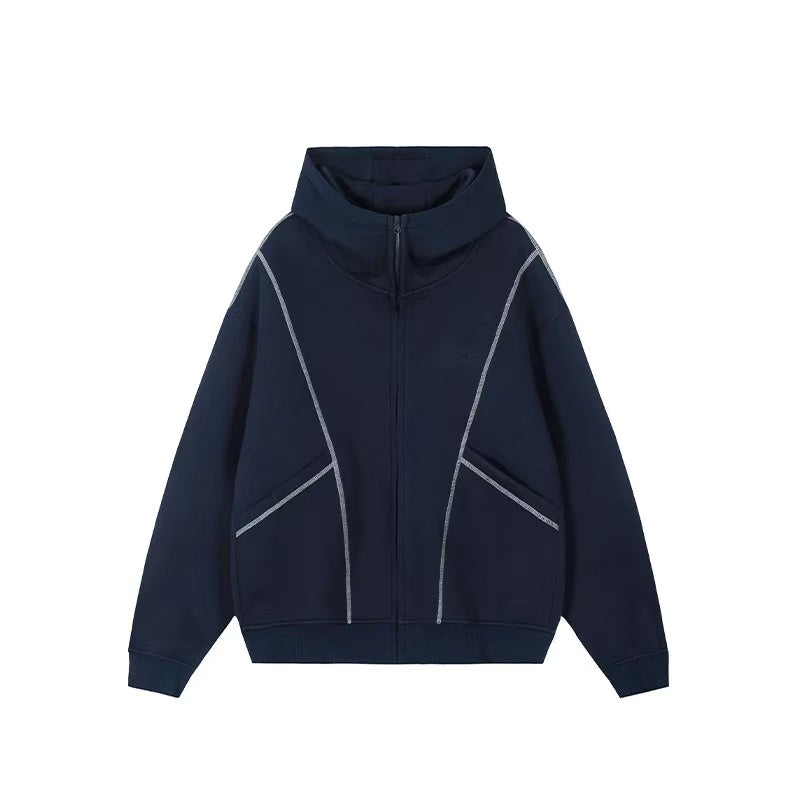 ACHOCK  Heavy Air Layer Cardigan Zipper Sweatshirt