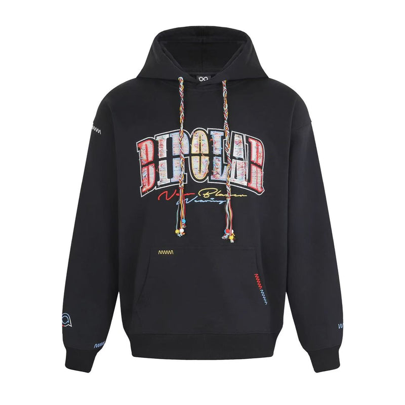 BIPOLAR Rainbow Tassel Appliqué Embroidered Hoodie