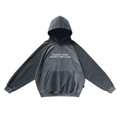 REMEDY Washed Patchwork Hoodie