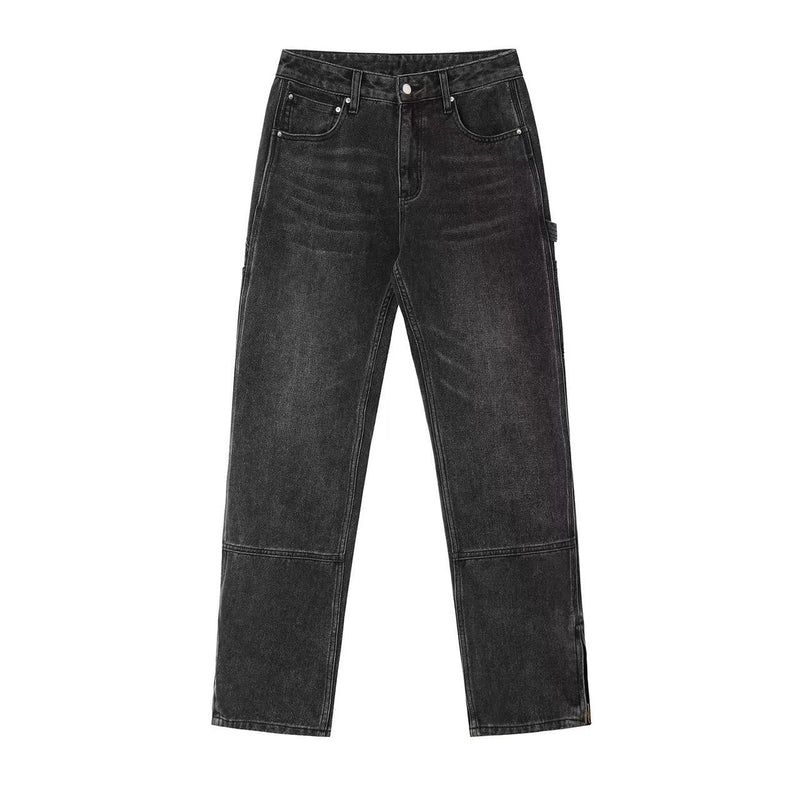 BIPOLAR Multi-pocket Wide-leg Workwear Denim Jeans