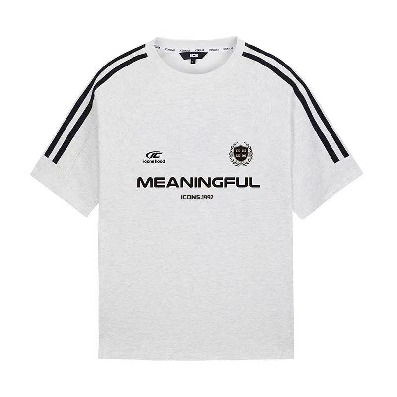 ICONSLAB Stitched Contrasting Striped Webbing T-Shirts