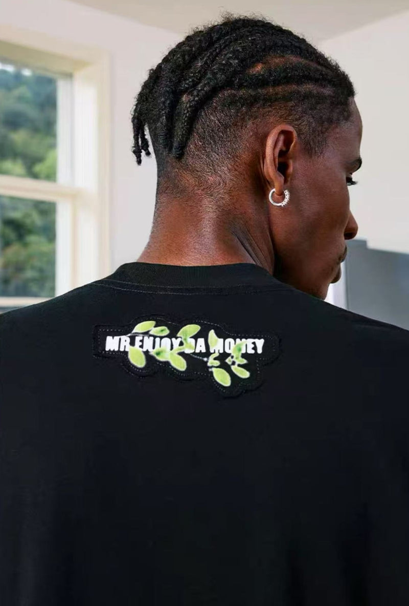 MEDM Appliqué Floral Short-sleeved T-shirt