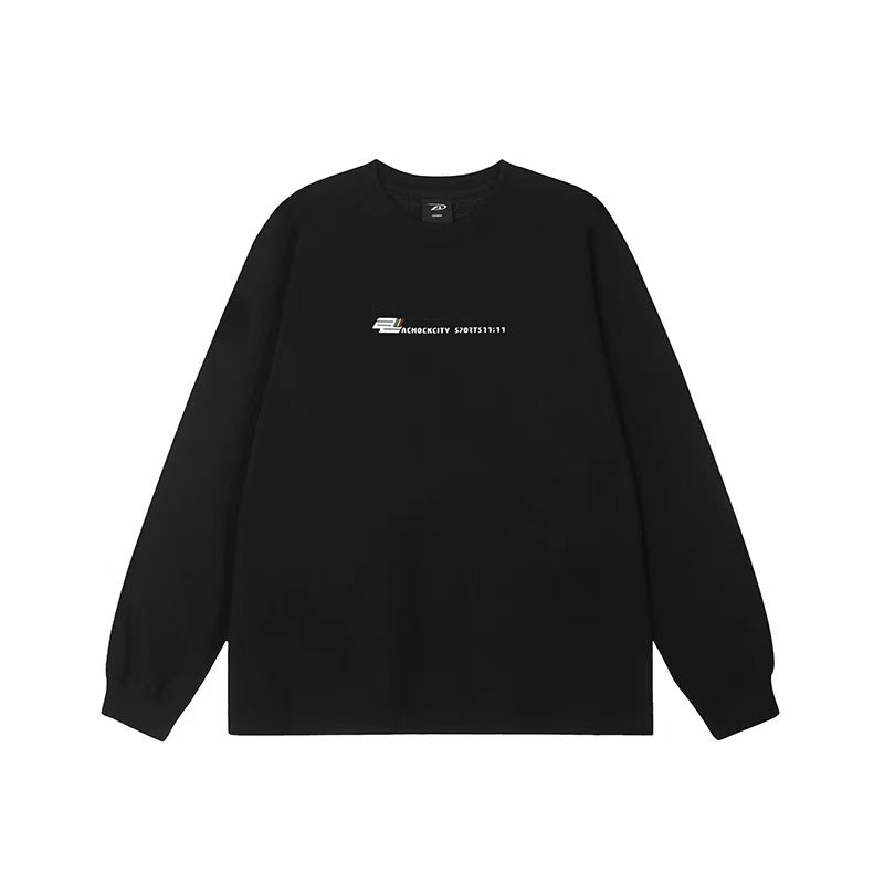 ACHOCK Solid Color Letter Print Long-sleeve T-shirt
