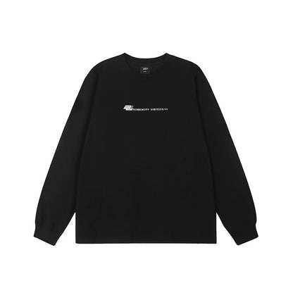 ACHOCK Solid Color Letter Print Long-sleeve T-shirt