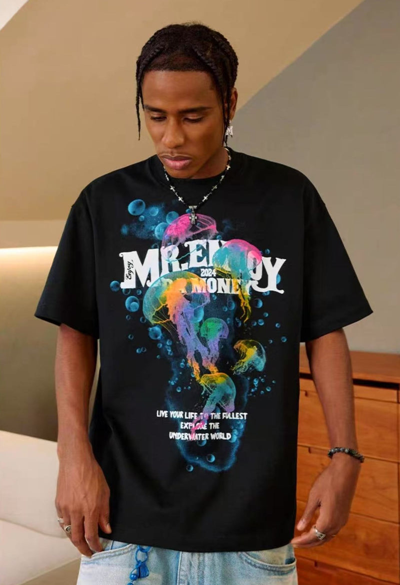 MEDM Gradient Jellyfish Short-sleeved T-shirt