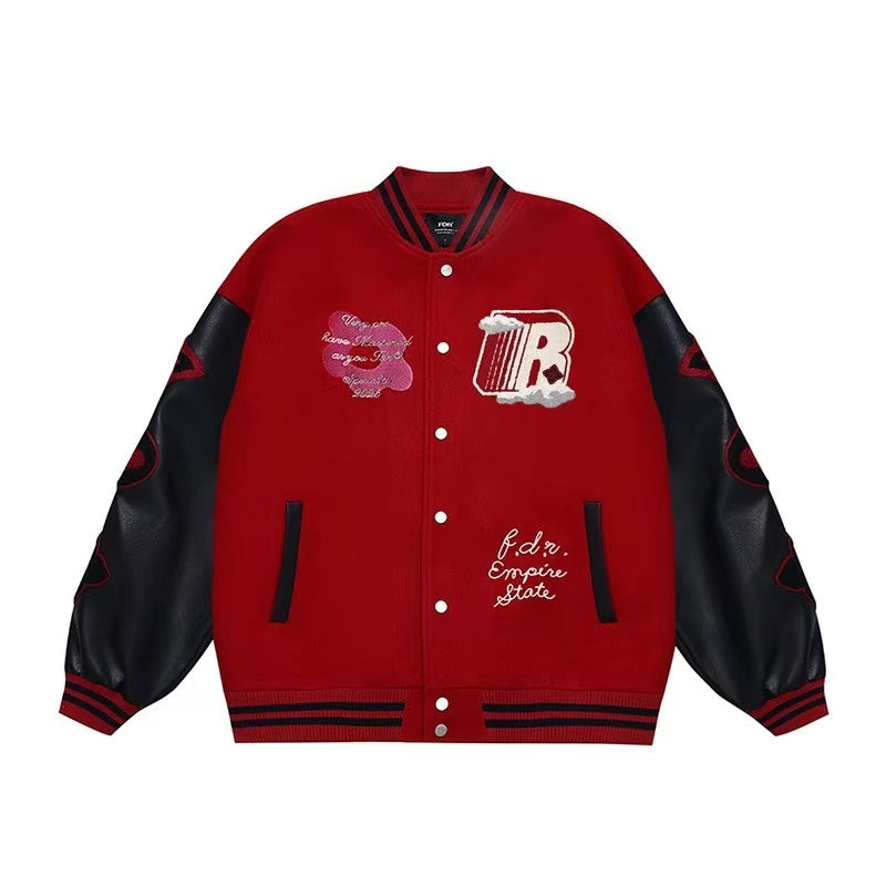 FDR R Logo Cloud Towel Embroidered Varrsity Jacket