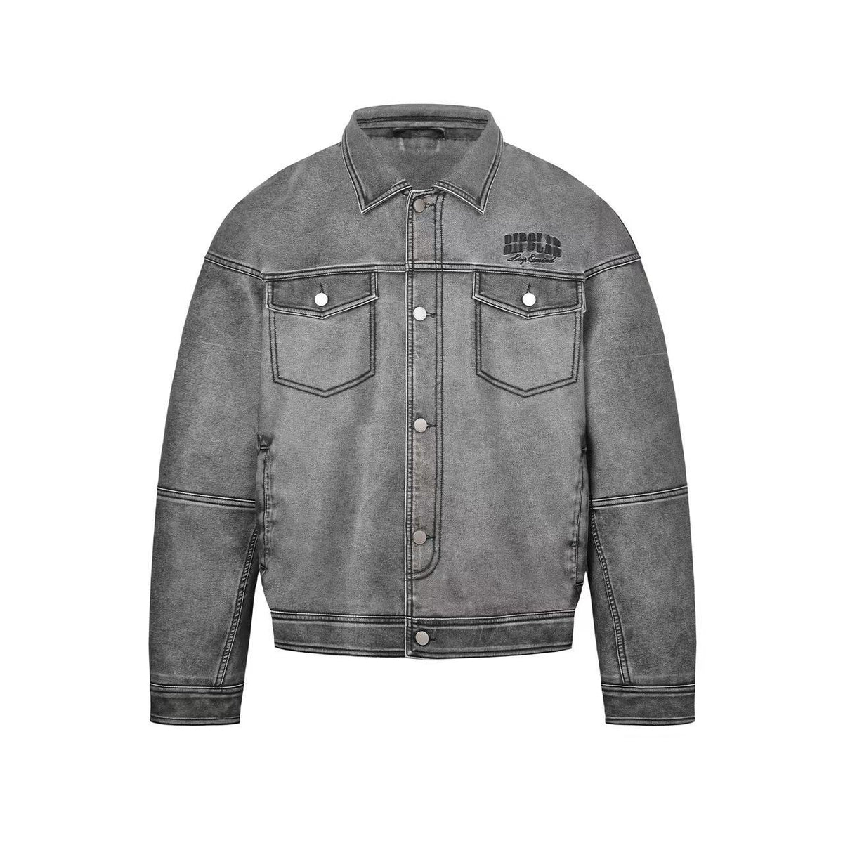 BIPOLAR Hyphenation Polished PU Leather Jacket