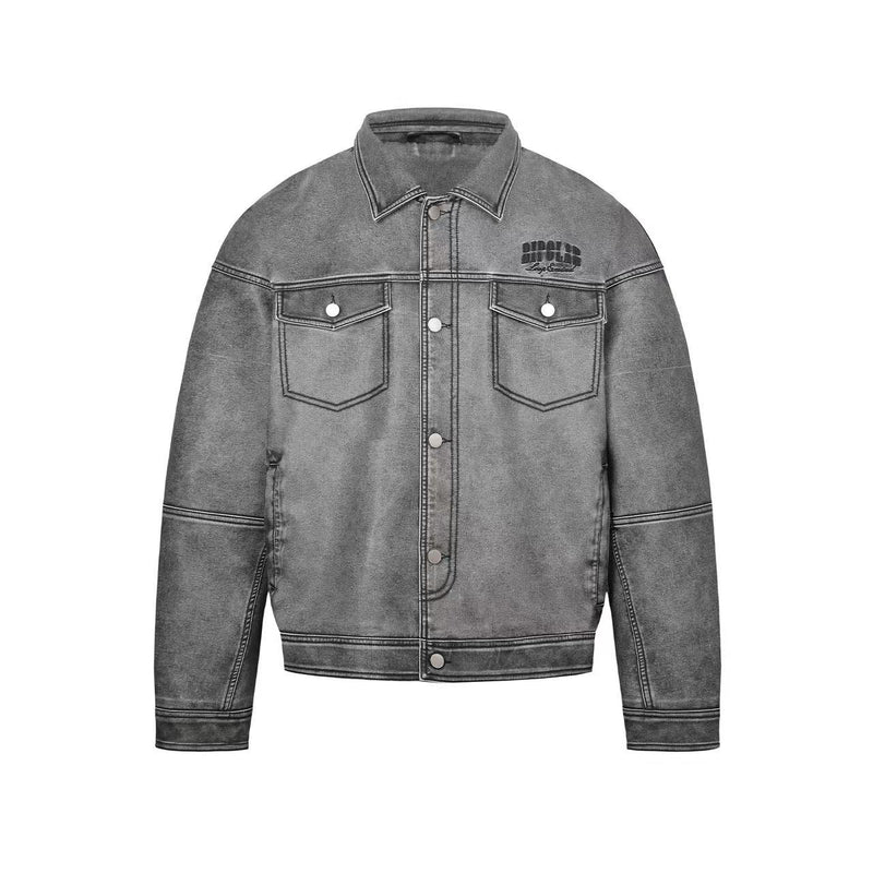 BIPOLAR Hyphenation Polished PU Leather Jacket