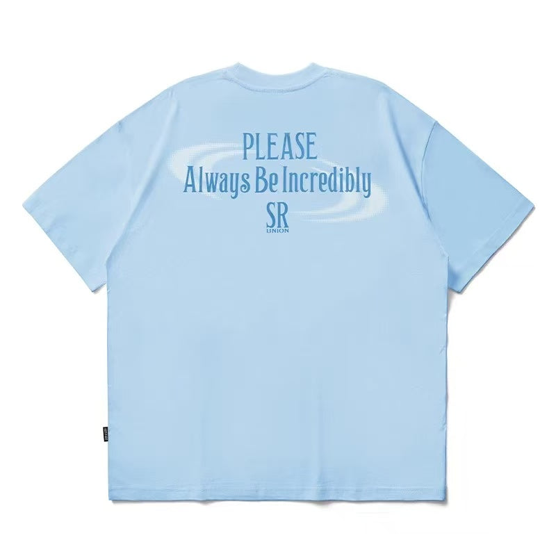 REMEDY Water Ripple Letter Print Short-sleeved T-shirt