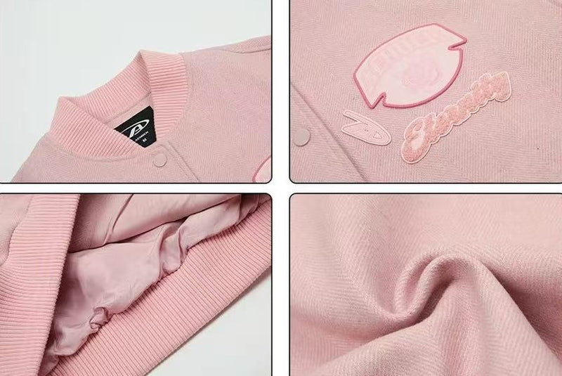 ACHOCK Vintage Embroidered Baseball Jacket