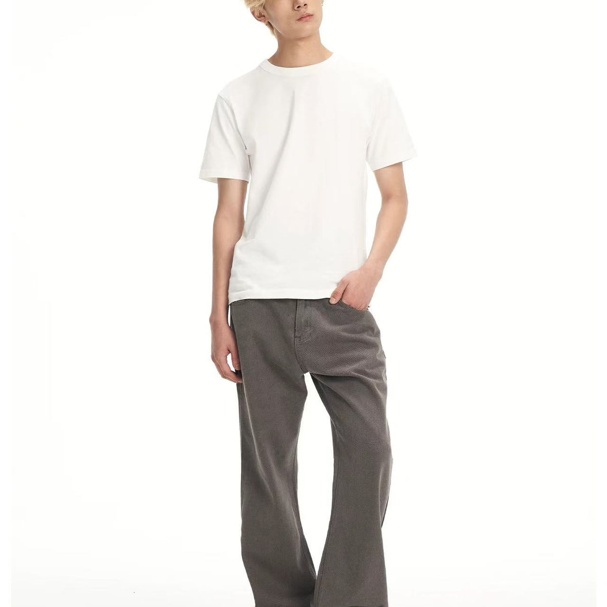 BIPOLAR Mild Retro Washed Distressed Cleanfir Straight Jeans