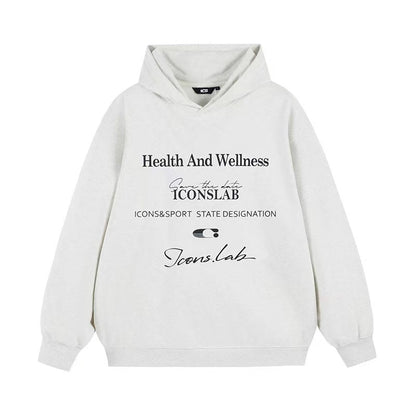 ICONSLAB Retro Handwritten Letters Printed Hoodie
