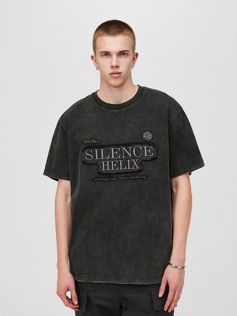 ATRY Washed Appliqué Embroidered T-shirt