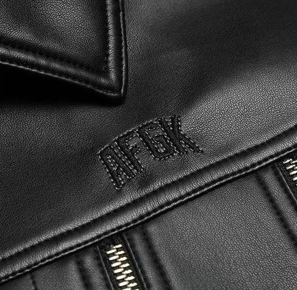 AFGK Zippered Leather Jacket