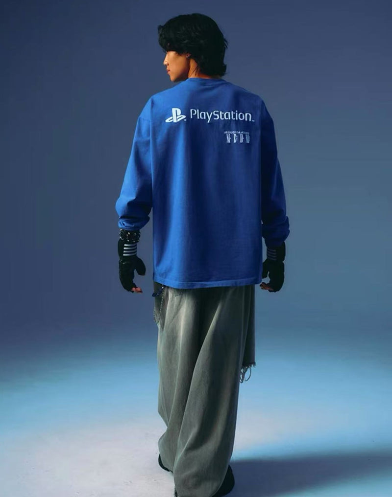 MEDMxPlayStation Basic M logo long-sleeved T-shirt