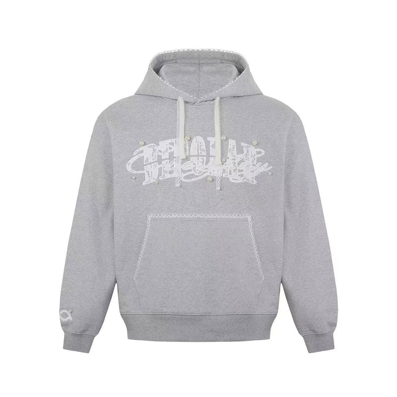 BIPOLAR Lace Pearl Patch Logo Hoodie